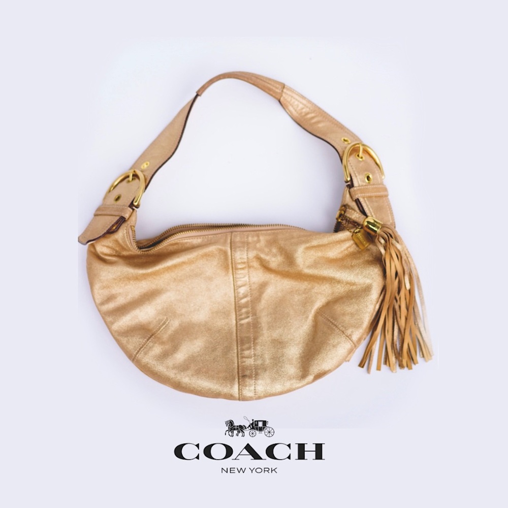 COACH ‘ Soho ‘Hobo with Tassel Gold Leather
